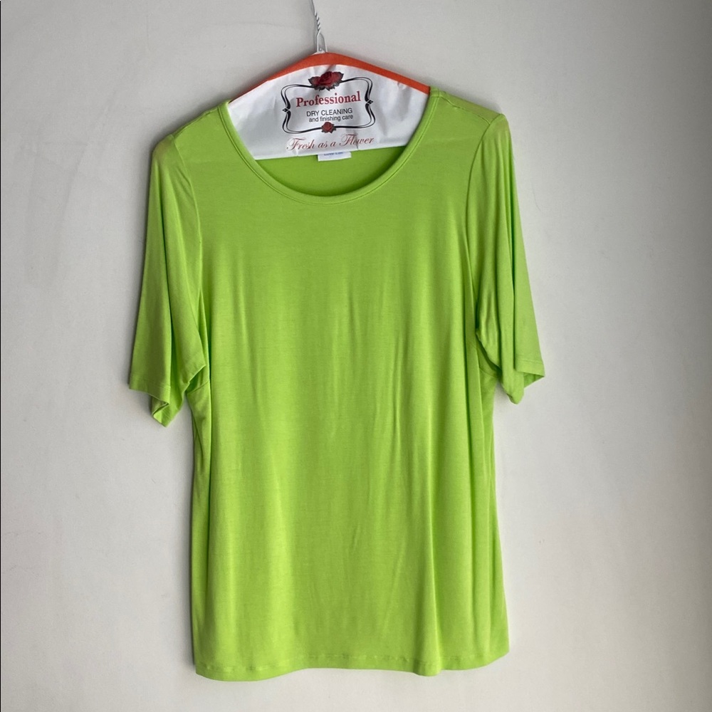 Gretchen Scott Designs Neon Green Short Sleeve Top